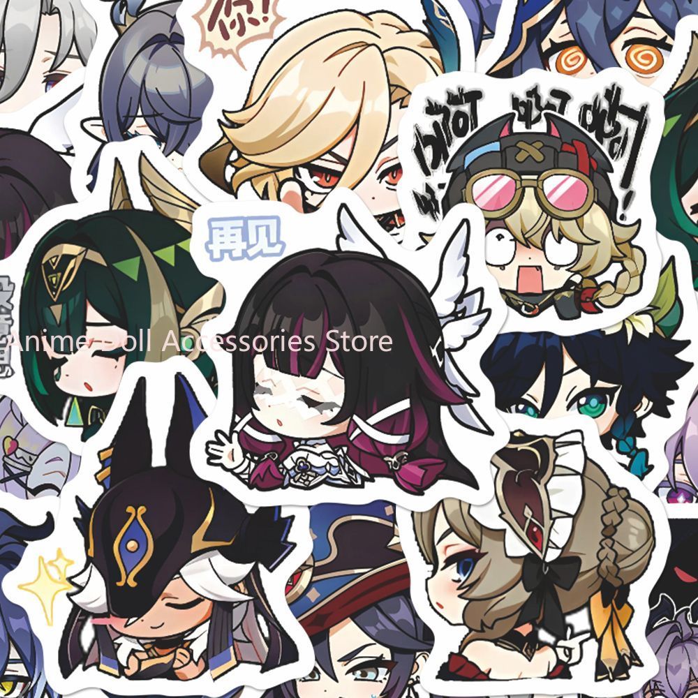 Laptop Accessories Stickers - 64PCS Genshin Impact Moon Maiden 애니메이션