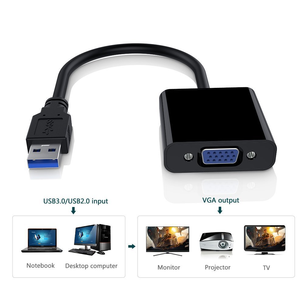 USB 3.0-VGA 어댑터 멀티 디스플레이 FHD 비 - Laptop Accessories Distributor 리뷰 및 가격