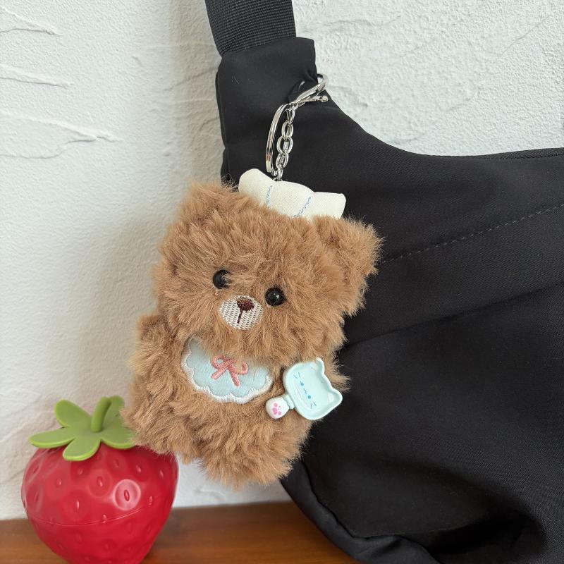 1Pcs 부드러운 플러시 셰프 베어 키 체인 귀여운 소 - Laptop Accessories Women 리뷰 및 가격