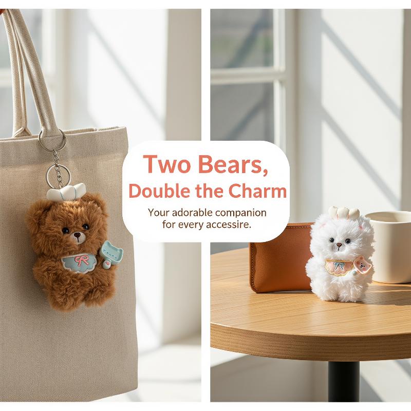 1Pcs 부드러운 플러시 셰프 베어 키 체인 귀여운 소 - Laptop Accessories Women 리뷰 및 가격