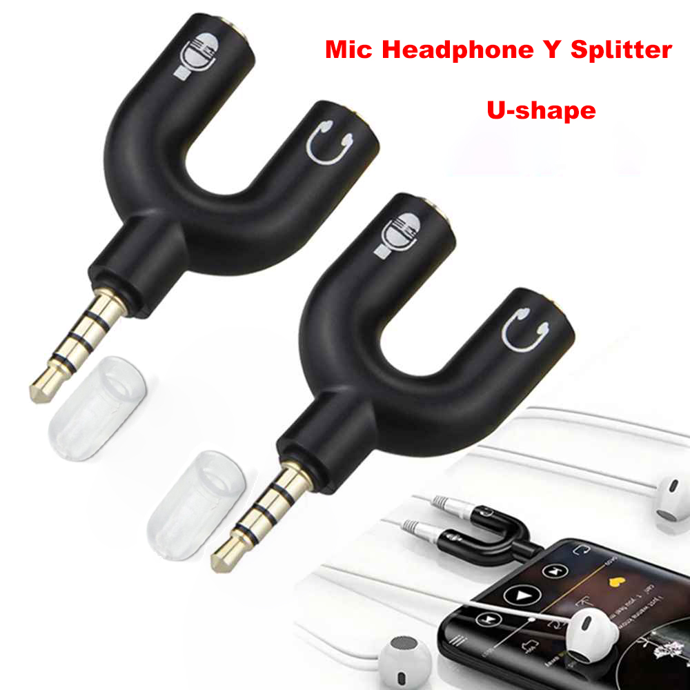 3.5mm 헤드폰 마이크 분배기 어댑터 U 자형 스테레 - Laptop Accessories Headphones 리뷰 및 가격