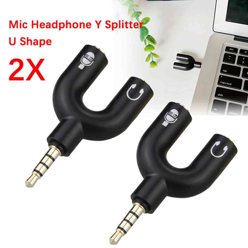 3.5mm 헤드폰 마이크 분배기 어댑터 U 자형 스테레 - Laptop Accessories Headphones 리뷰 및 가격