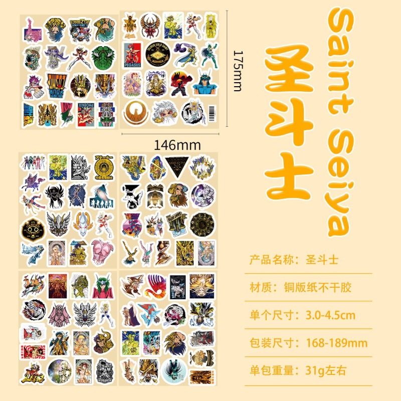 101Pcs 세인트 세이야 애니메이션 스티커 만화 캐릭 - Laptop Accessories Stickers 리뷰 및 가격