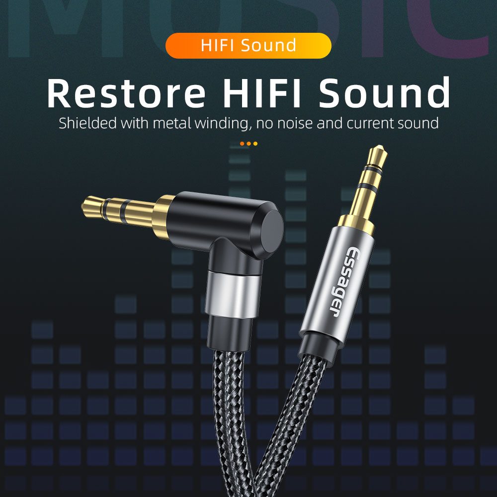 Essager Aux 연장 케이블 3.5mm 잭 남성- - Laptop Accessories Headphones 리뷰 및 가격