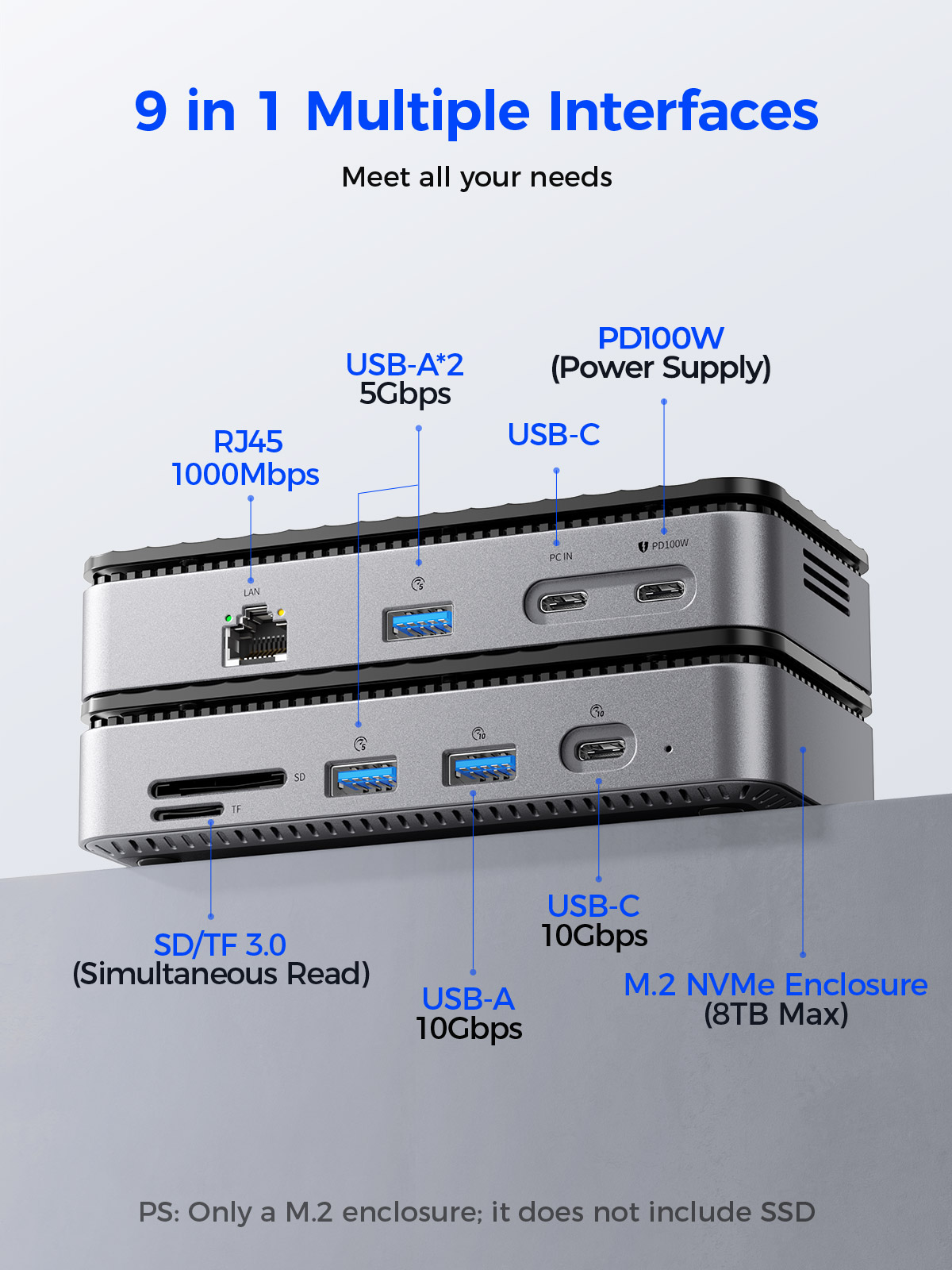 ORICO USB C 디스플레이 허브 10Gbps(냉각 - External Nvme Ssd 리뷰 및 가격