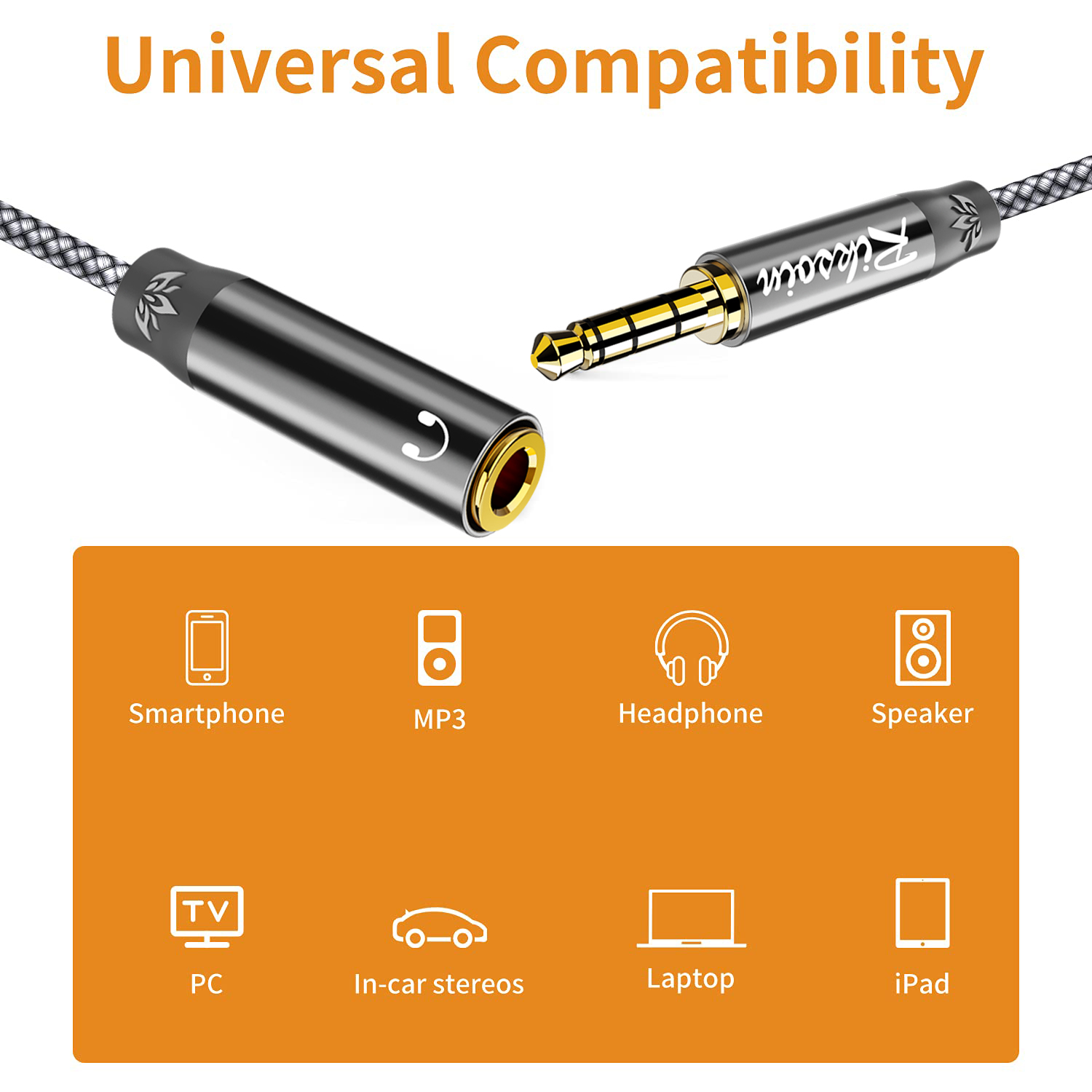 Riksoin 3.5mm 헤드폰 연장 케이블, 남성-여 - Laptop Accessories Headphones 리뷰 및 가격