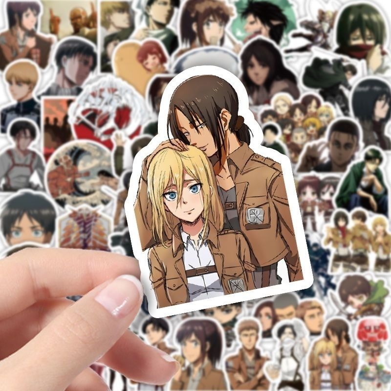 60Pcs 진격의 거인 애니메이션 스티커 귀여운 미적  - Laptop Accessories Stickers 리뷰 및 가격
