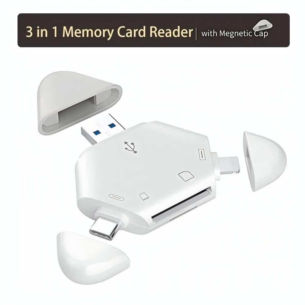 3 in 1 메모리 카드 리더기 (삼각형 자석 캡 포함 - Laptop Accessories Distributor 리뷰 및 가격