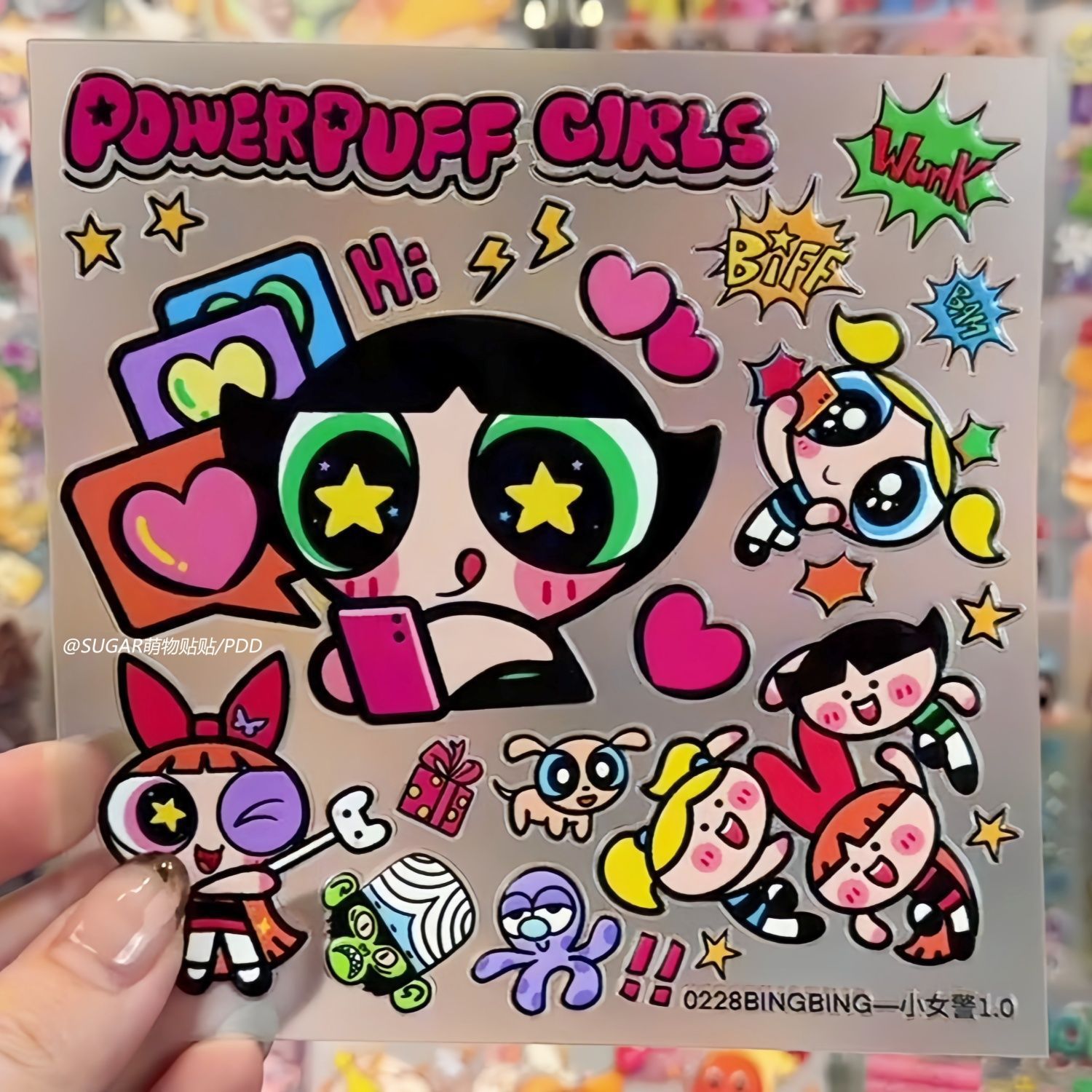 귀여운 파워퍼프 걸 캐릭터 스티커 시트 빈티지 스타일  - Laptop Accessories Stickers 리뷰 및 가격