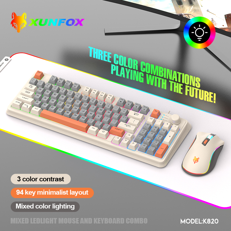 K820 USB 유선 게임 키보드 마우스 세트 조명 데 - Laptop Accessories Women 리뷰 및 가격