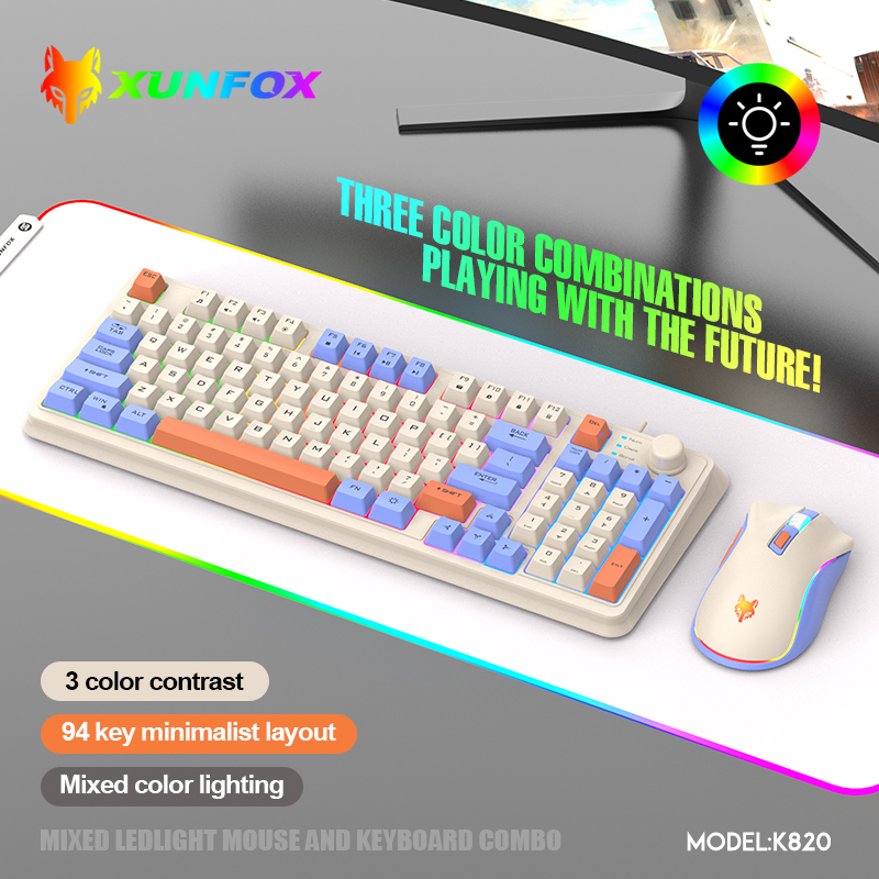 K820 USB 유선 게임 키보드 마우스 세트 조명 데 - Laptop Accessories Women 리뷰 및 가격