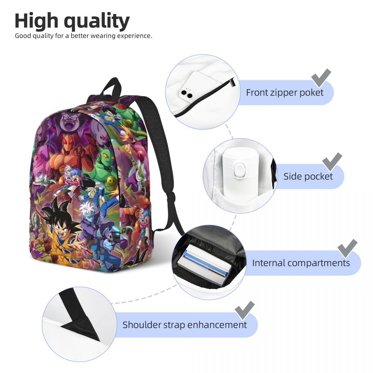 드래곤 볼 다이마 패션 백팩 야외 고등학교 여행용 손오 - Laptop Accessories Women 리뷰 및 가격