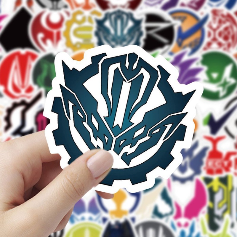 60 시트 가면 라이더 로고 스티커 크리 에이 티브 데 - Laptop Accessories Stickers 리뷰 및 가격
